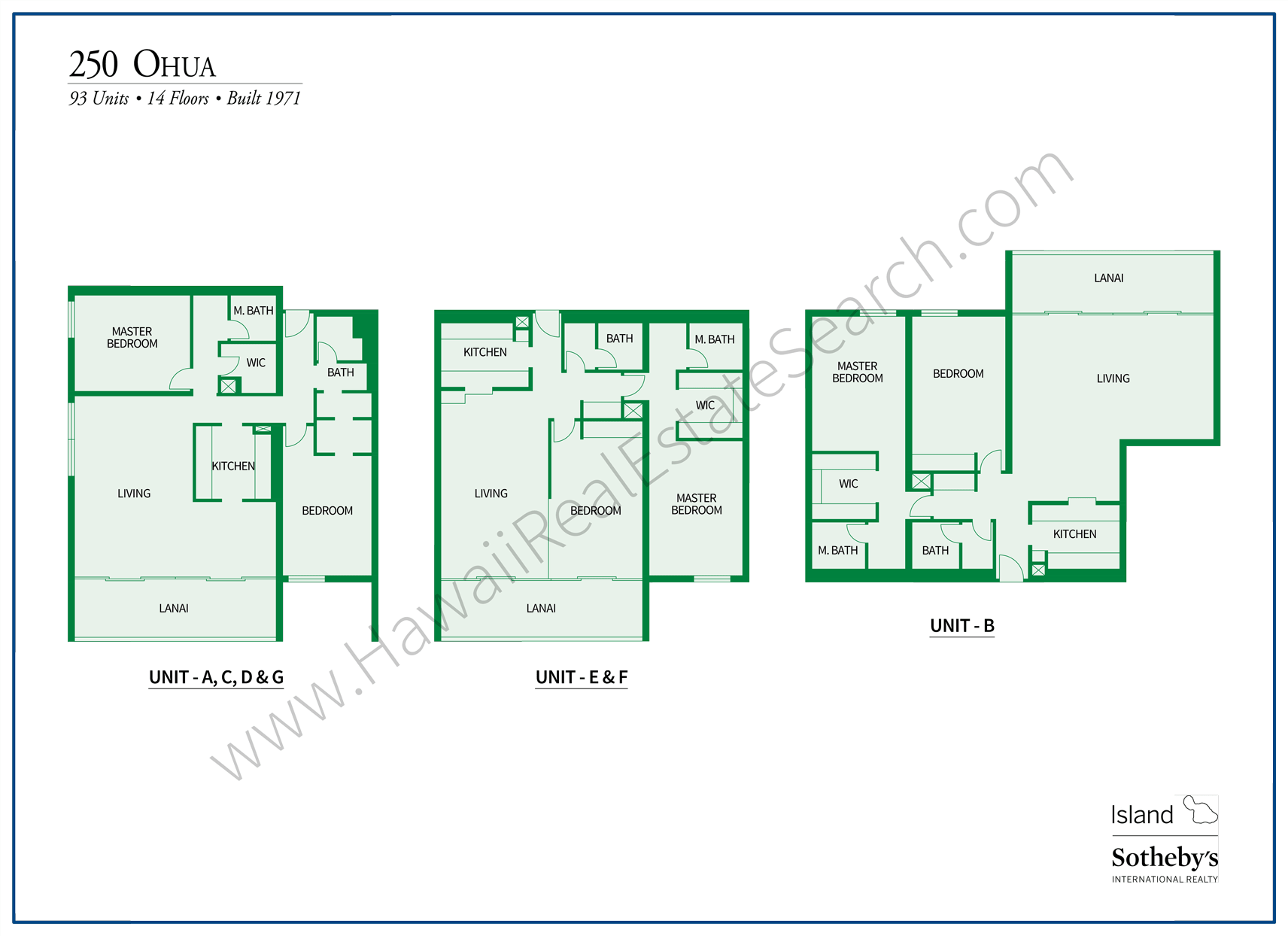 250 Ohua Floor Plans
